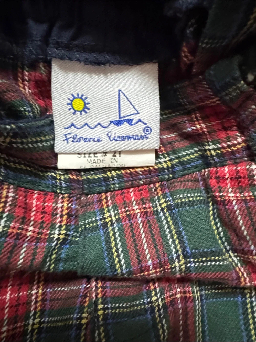 Florence Eiseman Red and Green Plaid Overalls